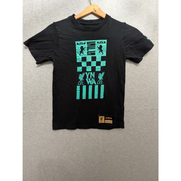 Nike T-Shirt Men's Small Black Lebron x Liverpool Fc Max90 Soccer Basketball Tee - Picture 1 of 10